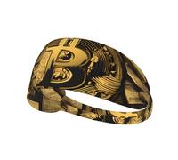 Elastic Sports Headband Hairband XBKGOHA gold money symbol Printed Soft, Breathable, Quick-Dry