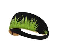 Elastic Sports Headband Hairband XBKGOHA Grass on the wood board Printed Soft, Breathable, Quick-Dry