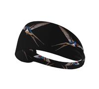 Elastic Sports Headband Hairband XBKGOHA Little swallows flying with wings spread Printed Soft, Breathable, Quick-Dry