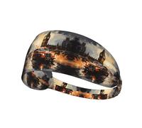 Elastic Sports Headband Hairband XBKGOHA London Color Taxi Printed Soft, Breathable, Quick-Dry