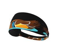 Elastic Sports Headband Hairband XBKGOHA Mandarin ducks playing happily Printed Soft, Breathable, Quick-Dry