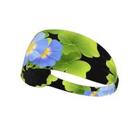 Elastic Sports Headband Hairband XBKGOHA Morning glory in clover Printed Soft, Breathable, Quick-Dry