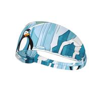 Elastic Sports Headband Hairband XBKGOHA Penguin Antarctica Ice Printed Soft, Breathable, Quick-Dry
