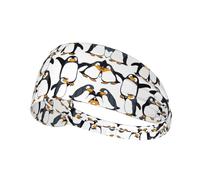Elastic Sports Headband Hairband XBKGOHA penguin dabbing Printed Soft, Breathable, Quick-Dry