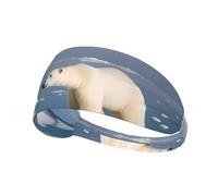 Elastic Sports Headband Hairband XBKGOHA Polar Bear Ice Printed Soft, Breathable, Quick-Dry