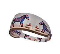 Elastic Sports Headband Hairband XBKGOHA Runner Swedish Dala Horse Folk Printed Soft, Breathable, Quick-Dry