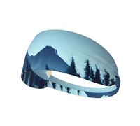 Elastic Sports Headband Hairband XBKGOHA Snowy Forest Printed Soft, Breathable, Quick-Dry