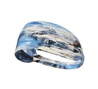 Elastic Sports Headband Hairband XBKGOHA Snowy Mountain Scenery Printed Soft, Breathable, Quick-Dry