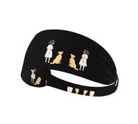 Elastic Sports Headband Hairband XBKGOHA The story of people and dogs Printed Soft, Breathable, Quick-Dry