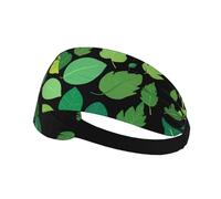 Elastic Sports Headband Hairband XBKGOHA Various green leaves Printed Soft, Breathable, Quick-Dry