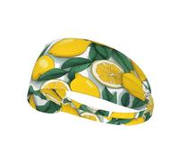 Elastic Sports Headband Hairband XBKGOHA Yellow Lemon Printed Soft, Breathable, Quick-Dry