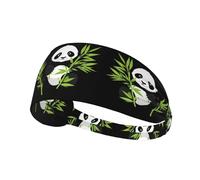 Elastic Sports Headband Hairband YYHHAOFA Bamboo Leaf Panda Pattern Athletic Band for Women, Men