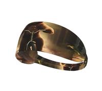 Elastic Sports Headband Hairband YYHHAOFA Bear on a bike Printing Soft, Breathable, Quick-Dry