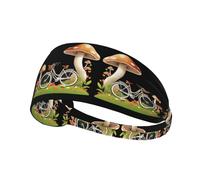 Elastic Sports Headband Hairband YYHHAOFA Bicycle in the mushroom garden Printing Soft, Breathable, Quick-Dry