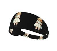 Elastic Sports Headband Hairband YYHHAOFA Blonde Little Girl Back View Pattern Athletic Band for Women, Men