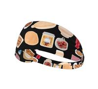 Elastic Sports Headband Hairband YYHHAOFA Bread and milk Printing Soft, Breathable, Quick-Dry