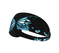 Elastic Sports Headband Hairband YYHHAOFA Broken Glass Butterfly Pattern Athletic Band for Women, Men