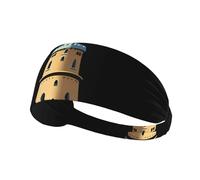 Elastic Sports Headband Hairband YYHHAOFA Butterfly on the top of the tower Printing Soft, Breathable, Quick-Dry