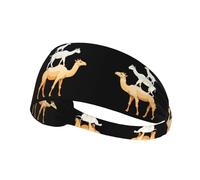 Elastic Sports Headband Hairband YYHHAOFA Camel Carrying Goats Pattern Athletic Band for Women, Men