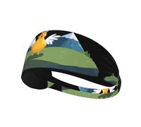 Elastic Sports Headband Hairband YYHHAOFA Chicken on the hill Printing Soft, Breathable, Quick-Dry