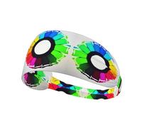 Elastic Sports Headband Hairband YYHHAOFA Colored Crayon Circles Pattern Athletic Band for Women, Men