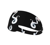 Elastic Sports Headband Hairband YYHHAOFA Cute big-eyed little white snake Printing Soft, Breathable, Quick-Dry