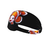 Elastic Sports Headband Hairband YYHHAOFA Cute clown fish Printing Soft, Breathable, Quick-Dry