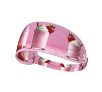 Elastic Sports Headband Hairband YYHHAOFA Cute Strawberry Milkshake Pattern Athletic Band for Women, Men