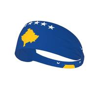 Elastic Sports Headband Hairband YYHHAOFA Flag of Kosovo Printing Soft, Breathable, Quick-Dry