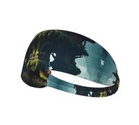 Elastic Sports Headband Hairband YYHHAOFA Floating Island House Printing Soft, Breathable, Quick-Dry