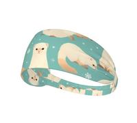 Elastic Sports Headband Hairband YYHHAOFA French Fashion Model Ferrets Pattern Athletic Band for Women, Men