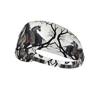 Elastic Sports Headband Hairband YYHHAOFA Horse in The Forest Pattern Athletic Band for Women, Men