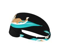 Elastic Sports Headband Hairband YYHHAOFA Kitten on the waves Printing Soft, Breathable, Quick-Dry
