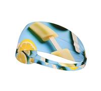 Elastic Sports Headband Hairband YYHHAOFA Lemon Popsicle Pattern Athletic Band for Women, Men