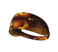 Elastic Sports Headband Hairband YYHHAOFA Little bear in the fallen leaves Printing Soft, Breathable, Quick-Dry