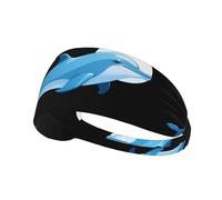 Elastic Sports Headband Hairband YYHHAOFA Little dolphin heading the ball Printing Soft, Breathable, Quick-Dry
