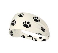 Elastic Sports Headband Hairband YYHHAOFA Meow Footprints Pattern Athletic Band for Women, Men
