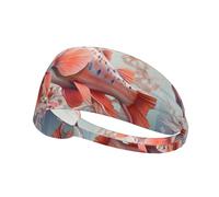Elastic Sports Headband Hairband YYHHAOFA Small fish in the petals Printing Soft, Breathable, Quick-Dry
