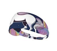 Elastic Sports Headband Hairband YYHHAOFA The Illusion of Unicorn Printing Soft, Breathable, Quick-Dry