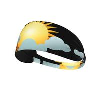 Elastic Sports Headband Hairband YYHHAOFA The waking sun Printing Soft, Breathable, Quick-Dry
