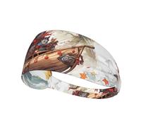 Elastic Sports Headband Hairband YYHHAOFA Wolves in the Waves Printing Soft, Breathable, Quick-Dry