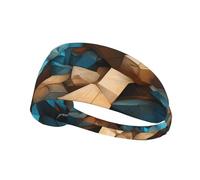 Elastic Sports Headband Hairband YYHWHJDE Abstract Blue Brown Pattern Soft, Breathable, Quick-Dry