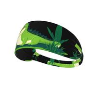 Elastic Sports Headband Hairband YYHWHJDE Alligator in the swamp Picture Soft, Breathable, Quick-Dry