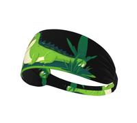 Elastic Sports Headband Hairband YYHWHJDE Alligator in The Swamp Prints Athletic Band for Women, Men