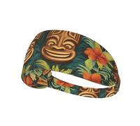 Elastic Sports Headband Hairband YYHWHJDE Aloha Tiki Pattern Pattern Quick Drying, Moisture Wicking