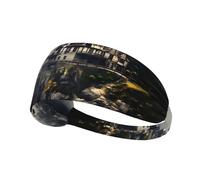 Elastic Sports Headband Hairband YYHWHJDE Ancient City by The Sea Pattern Spandex, Soft, Breathable, Quick-Dry