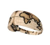 Elastic Sports Headband Hairband YYHWHJDE Ancient Map World Globe Pattern Soft, Breathable, Quick-Dry