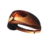 Elastic Sports Headband Hairband YYHWHJDE Ancient Tree in The Night Sky Pattern Spandex, Soft, Breathable, Quick-Dry