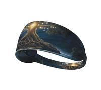 Elastic Sports Headband Hairband YYHWHJDE Ancient Tree of Wisdom Pattern Spandex, Soft, Breathable, Quick-Dry