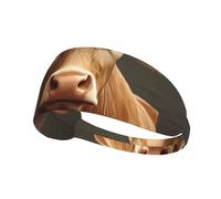 Elastic Sports Headband Hairband YYHWHJDE Animal Brown Cow Picture Soft, Breathable, Quick-Dry